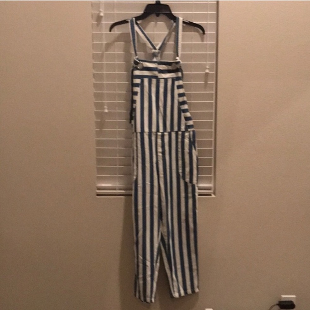 Striped denim overalls - Picture 4 of 7